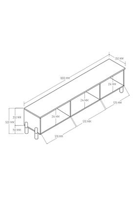 میز و پایه تلویزیون زرد MDF Mezza - کد 934097892