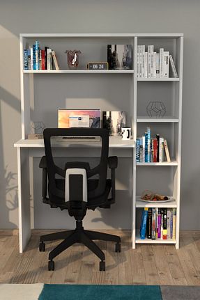 میز تحریر سفید 140 سانتی متر Moonlife - کد 6053034