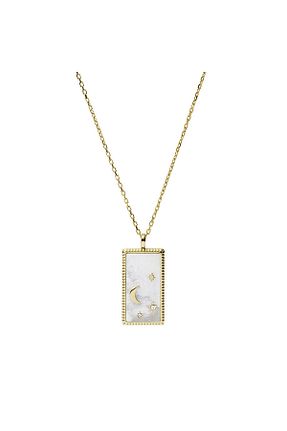 گردنبند استیل ( فولاد ) طلائی زنانه استیل (فولاد) Fossil - کد 204341035