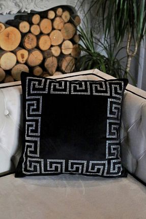 کوسن و روکش کوسن مشکی مخمل RICH GLAM HOME - کد 934120269