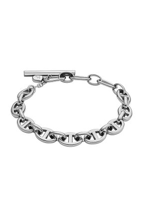 دستبند استیل (فولاد) طوسی زنانه استیل (فولاد) Fossil - کد 854648619