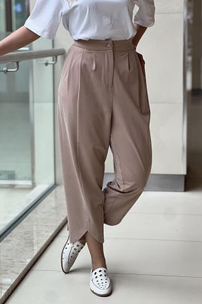 شلوار قهوه ای زنانه پلی استر sentez giyim - کد 931149070