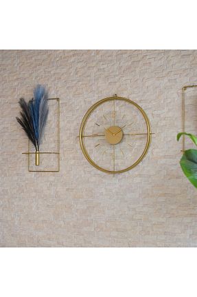 ساعت دیواری طلائی 55 x 55 MetaQuartz Aksesuar - کد 782617409