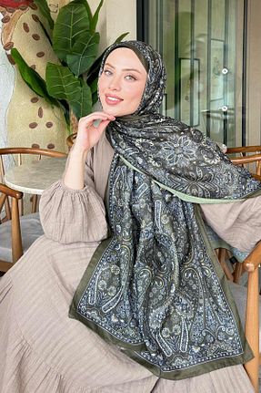 شال خاکی زنانه پنبه ای lamelif - کد 934134439