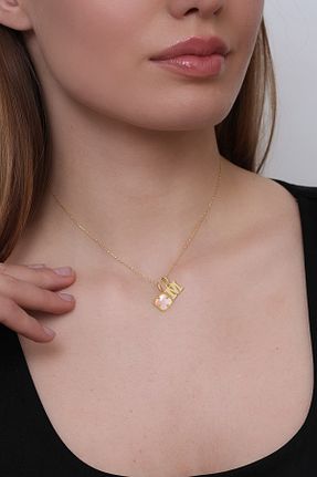 گردنبند نقره طلائی زنانه 925 عیار Tasarlatak - کد 934162415