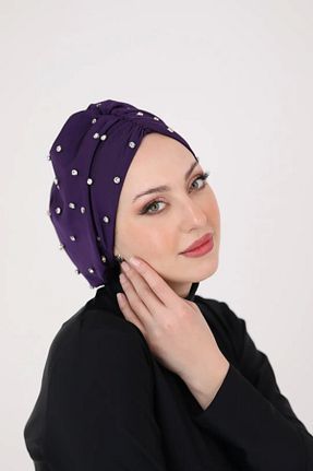 کلاه شنای حجاب بنفش زنانه ladrans - کد 851735823