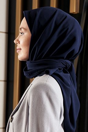 روسری سرمه ای پلی استر Moda Mevsimi - کد 789955487