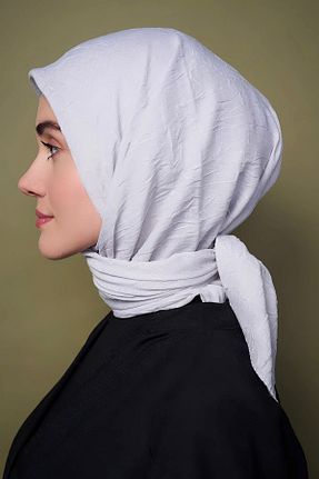 روسری طوسی پلی استر Moda Mevsimi - کد 878123508