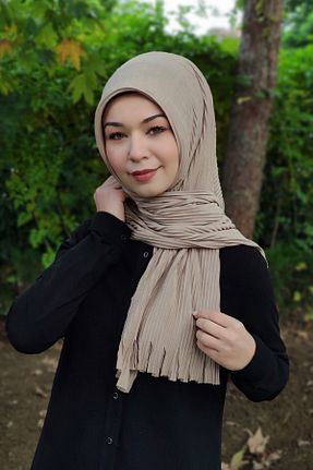 شال قهوه ای زنانه پنبه ای Moda Mevsimi - کد 178396943