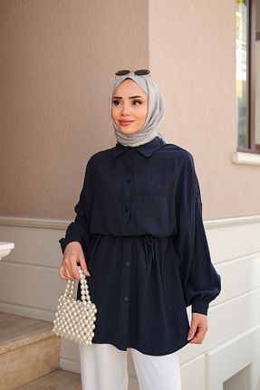 پیراهن حجاب سرمه ای زنانه رگولار LOCCO - کد 934192889