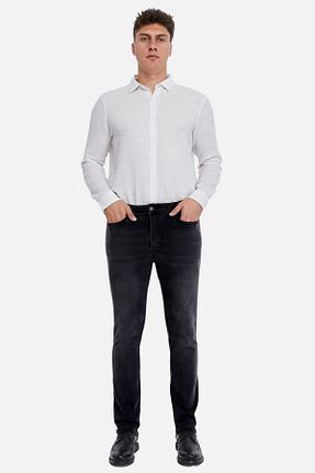 شلوار جین طوسی مردانه پاچه لوله تفنگی CEDY DENIM - کد 234456981