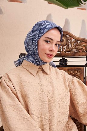 روسری سرمه ای 90 x 90 Moda Mevsimi - کد 747323565