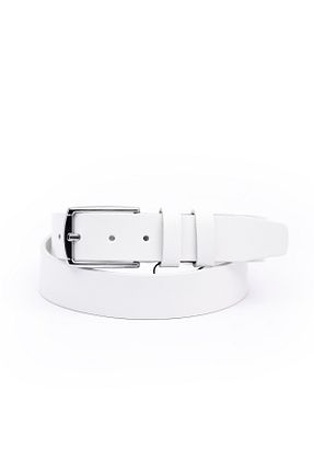کمربند سفید زنانه چرم خالص DERRYS - کد 934230563
