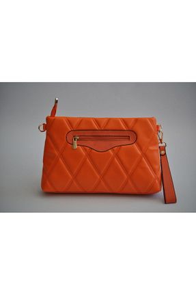 کیف مجلسی نارنجی زنانه چرم مصنوعی SÜFF - کد 935116001