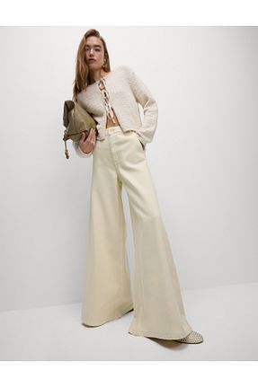 شلوار بژ زنانه پنبه ای Marks & Spencer - کد 934229988