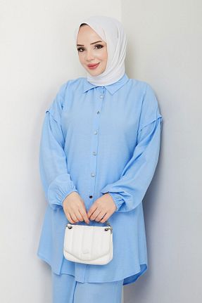 ست بالاتنه و پائین تنه حجاب آبی زنانه رگولار Tesettür Dünyası - کد 934225767