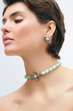 گردنبند جواهر فیروزه ای زنانه Mon Reve - کد 934226239