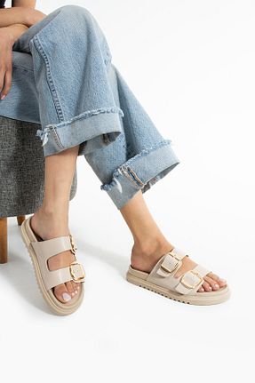دمپائی زنانه چرم مصنوعی Güllü Shoes - کد 934239253