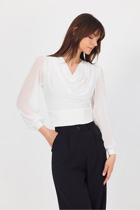 بلوز سفید زنانه ساده Rays - کد 934255593