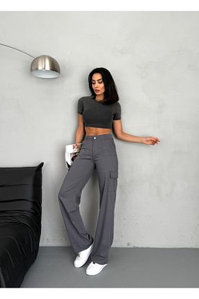 شلوار طوسی زنانه پنبه - پلی استر - الاستین MossMoi - کد 934258938