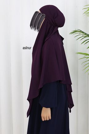 کلاه و ابایا بنفش زنانه پنبه ای ASİLNUR - کد 934252183