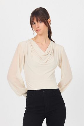 بلوز بژ زنانه ساده Rays - کد 934255762