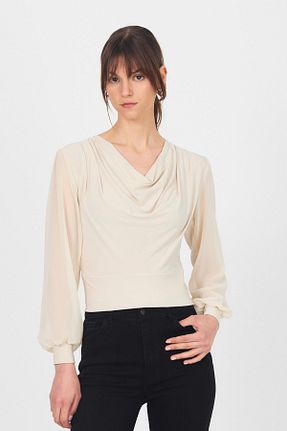 بلوز بژ زنانه ساده Rays - کد 934255762