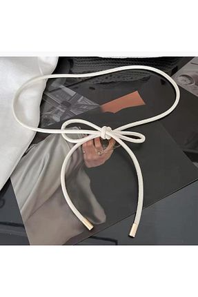 کمربند سفید زنانه چرم مصنوعی Desre Moda - کد 934276488
