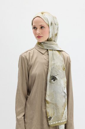 شال سبز زنانه پنبه ای cs camellia scarf - کد 934264854