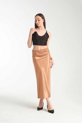 دامن بژ زنانه ویسکون İLKCET MODA - کد 934268981