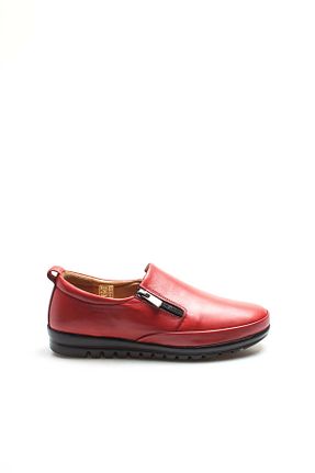 کفش کژوال قرمز زنانه چرم خالص Fast Step - کد 118732235