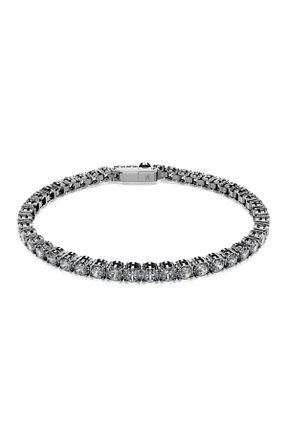 دستبند استیل (فولاد) قهوه ای زنانه رودیوم Swarovski - کد 849041019