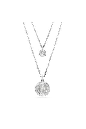 گردنبند استیل ( فولاد ) متالیک زنانه رودیوم Swarovski - کد 815583713