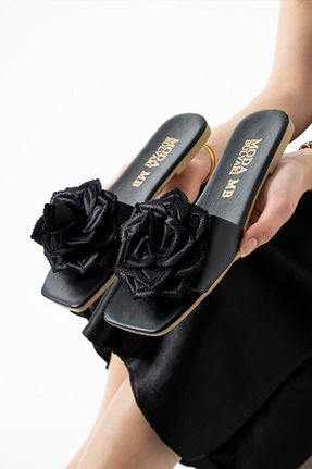دمپائی مشکی زنانه چرم مصنوعی MODA BULVARI - کد 929729049
