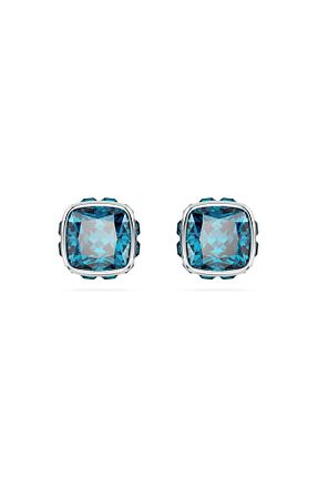 گوشواره جواهر قهوه ای رودیوم Swarovski - کد 821666778