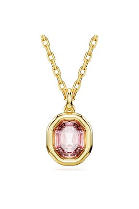 گردنبند جواهر قهوه ای زنانه برنجی Swarovski - کد 830397672