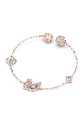 دستبند استیل (فولاد) سفید زنانه طلا Swarovski - کد 264012745
