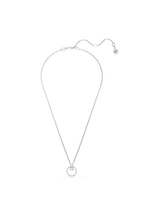 گردنبند جواهر سفید زنانه رودیوم Swarovski - کد 838697299
