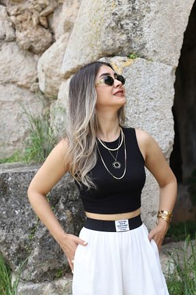 بلوز مشکی زنانه ساده bytugcekaya - کد 934261919