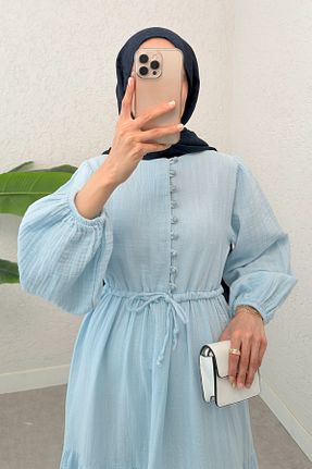 لباس حجاب آبی زنانه رگولار Salih Çelebi - کد 934293443