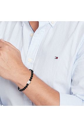 دستبند جواهر مشکی مردانه استیل (فولاد) Tommy Hilfiger - کد 850004666