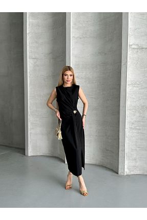 لباس مشکی زنانه بافتنی Moda Palmiss - کد 934290368