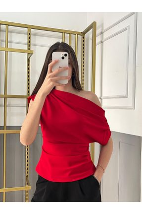 بلوز قرمز زنانه ساده peri tower - کد 932542798
