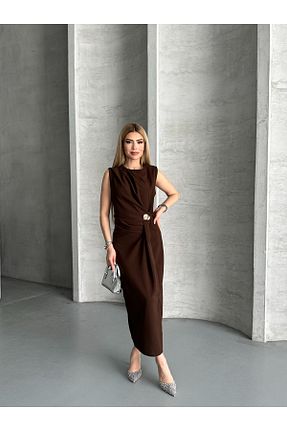 لباس قهوه ای زنانه بافتنی Moda Palmiss - کد 934292761