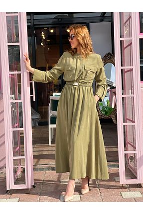 لباس حجاب خاکی زنانه رگولار AZEYFA - کد 934557357