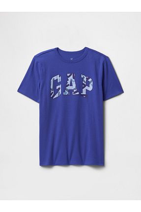 تیشرت آبی بچه گانه یقه دوچرخه GAP - کد 934292724