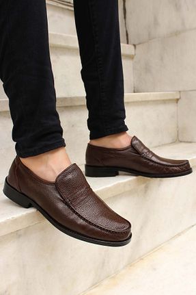 کفش کلاسیک قهوه ای مردانه چرم خالص Fast Step - کد 68965108
