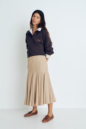 دامن بژ زنانه پنبه ای H&M - کد 934301979