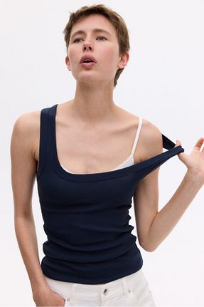 رکابی سرمه ای زنانه بدون آستین H&M - کد 929580607