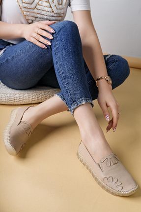 کفش پیاده روی بژ زنانه چرم اصل Nesil Shoes - کد 933875840